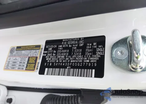 2025 Kia Sportage Sx из США, поврежденный, VIN 5XYK43DF0SG277919